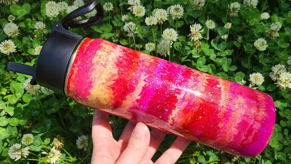 Cosmo Swirl: 22oz Water Bottle, Double Walled, Portable Hand...