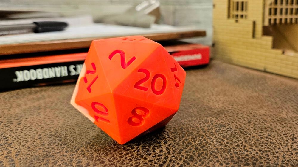 45mm Squishy Lesbian D20, Lesbian Pride Dice