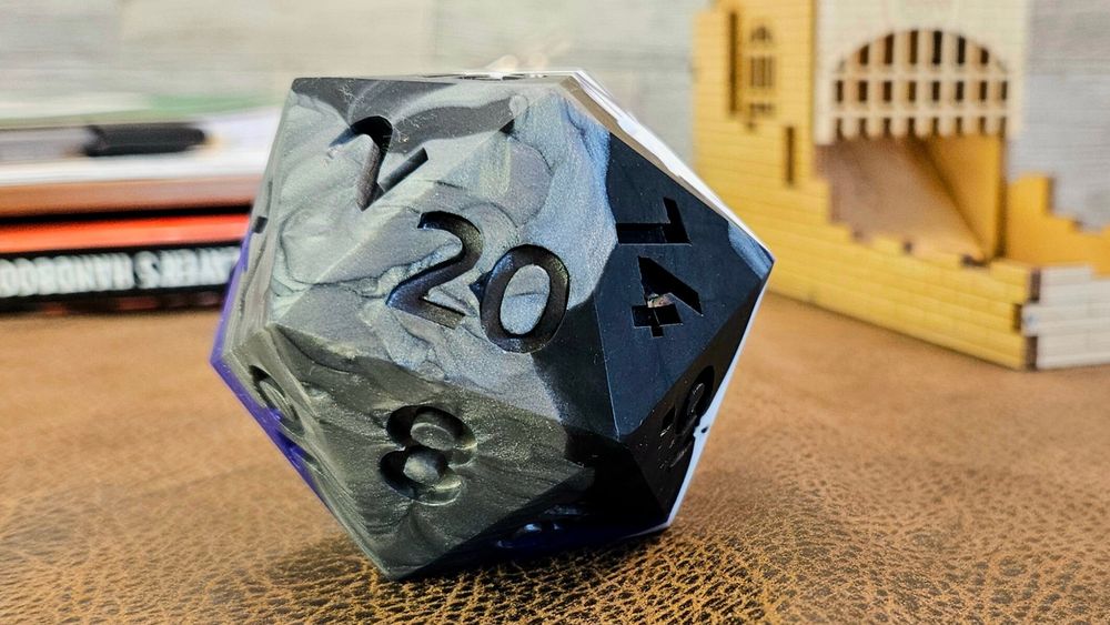 60mm Squishy Asexual D20, Ace Pride Dice