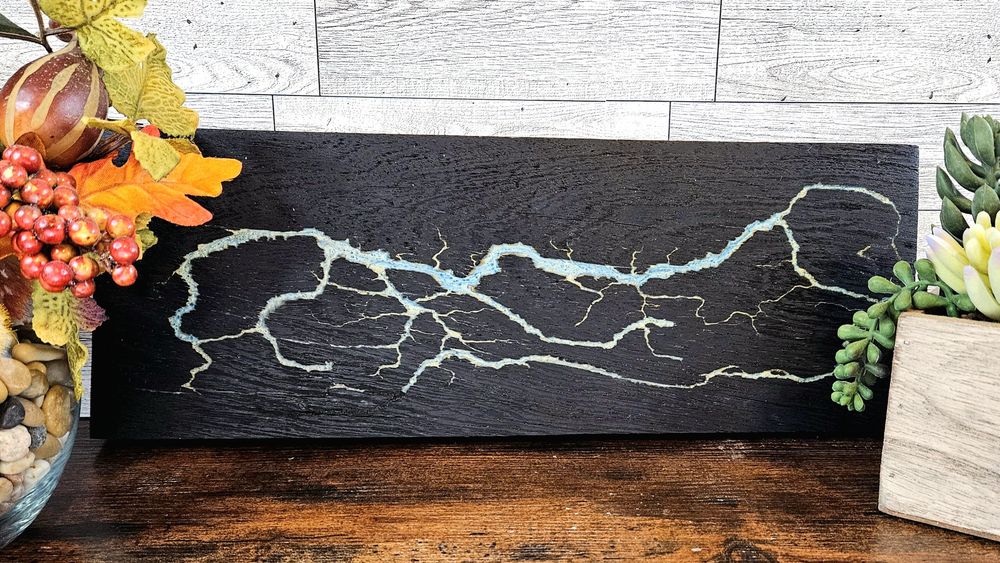 Fractal Wood Burning African Wenge with Blue/Bronze duo-chro...