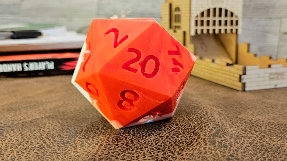 60mm Squishy Lesbian D20, Lesbian Pride Dice