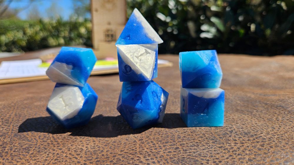 Polar Ice Squishy Dice polyhedral set of 7